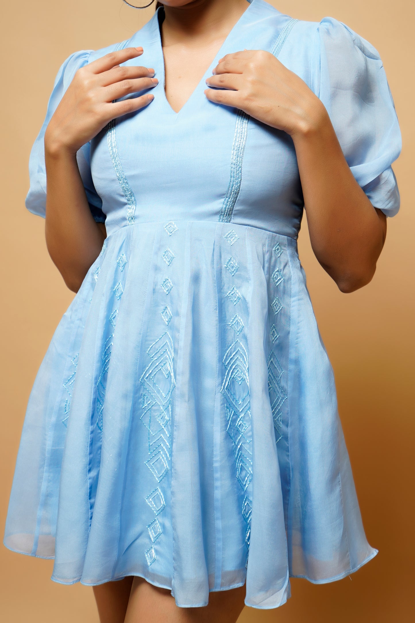 Iced Blue Kali Organza Mini